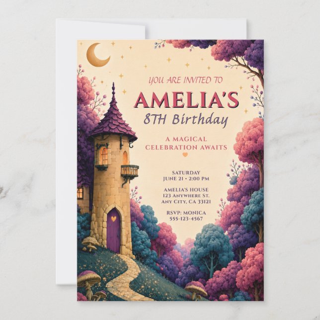 Magical Fairy Tale Castle Birthday Invitation (Front)