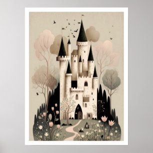 Magical Fairy-tale Castle Poster, Fantasy Wall Art