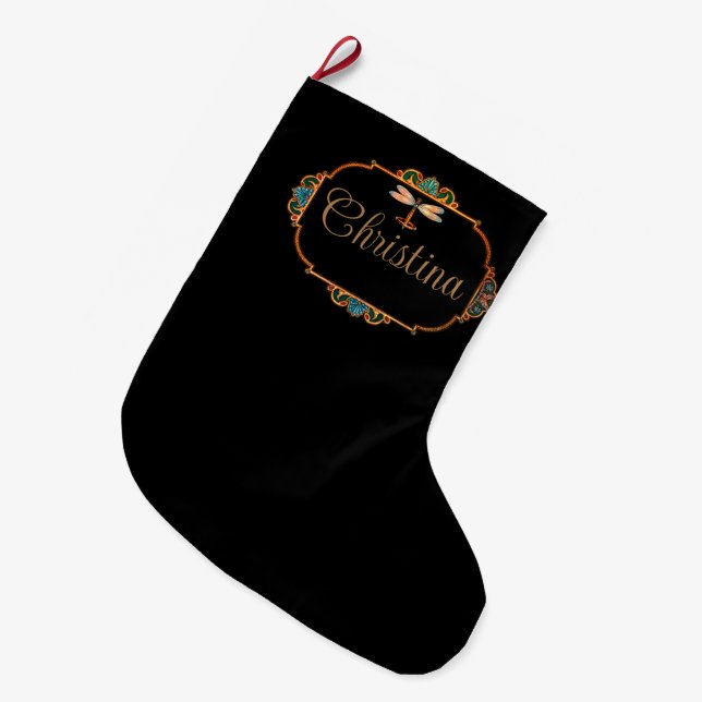Magical Fairy Tale Fantasy Personalised Large Christmas Stocking (Front (Hanging))