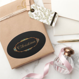 Magical Fairy Tale Fantasy Personalised  Oval Sticker