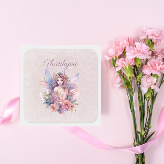 Magical Fairy Thankyou Pastel Sticker & Labels