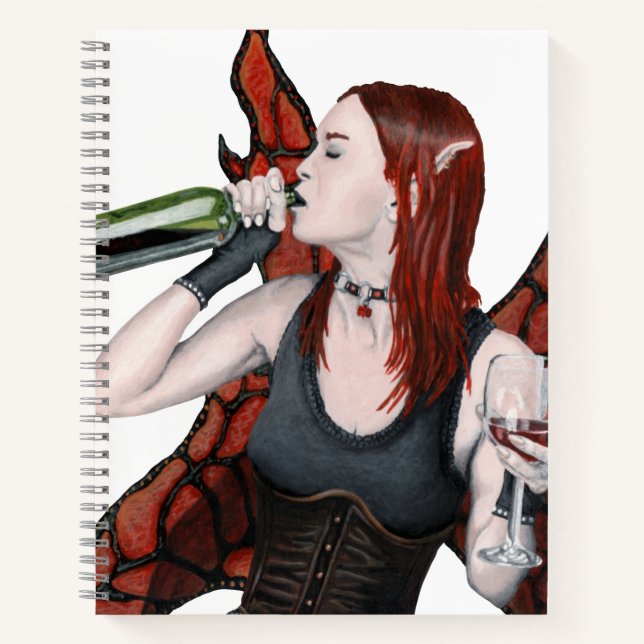 Magical Fairy Wine Bottle Fantasy Art Notebook (Front)