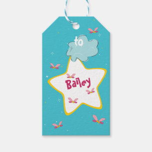 Magical Fairy Wings and Sparkles in Blue Gift Tags