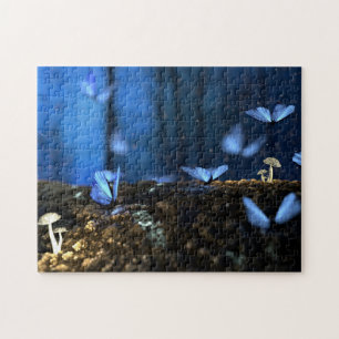 Magical Fairy Woods with Butterflies and Mushrooms Jigsaw Puzzle