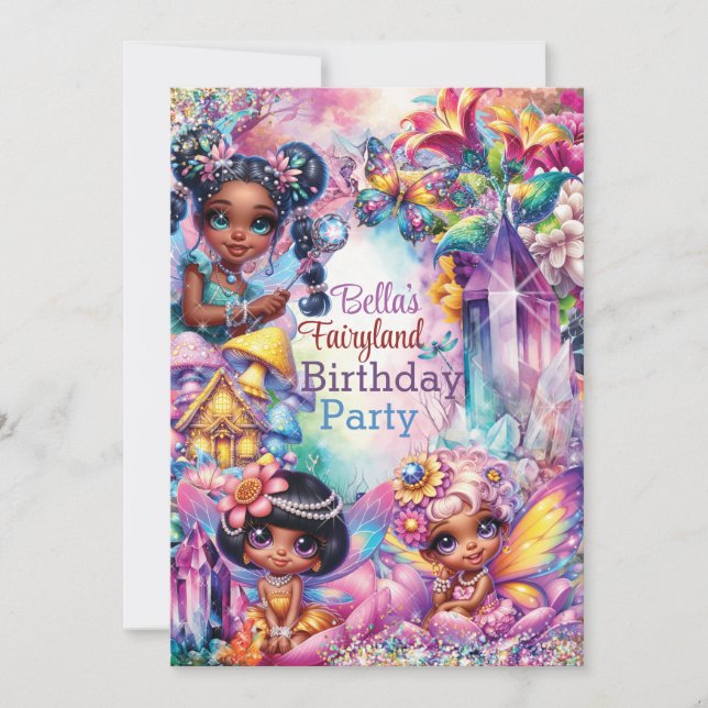 Magical Fairyland Birthday Party Invitation (Front)