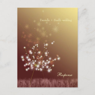 Magical Fall Dandelions Wedding RSVP Card