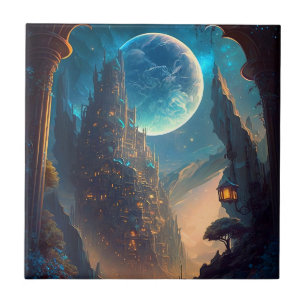 Magical Fantasy Castle Ceramic Tile