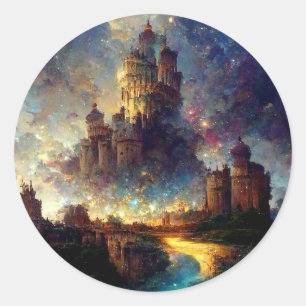 Magical Fantasy Castle Classic Round Sticker