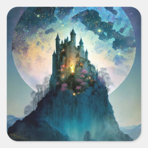 Magical Fantasy Castle Square Sticker
