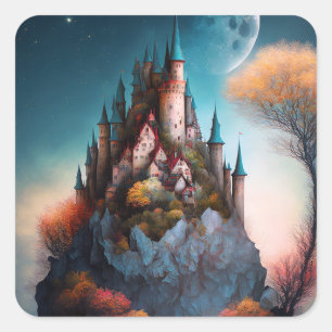 Magical Fantasy Castle Square Sticker