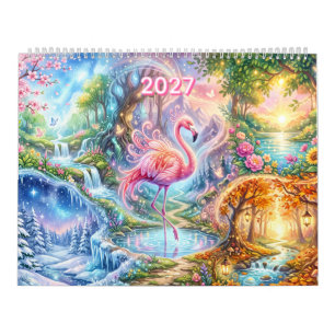 Magical Fantasy Flamingo Four Seasons Dreamscape Calendar