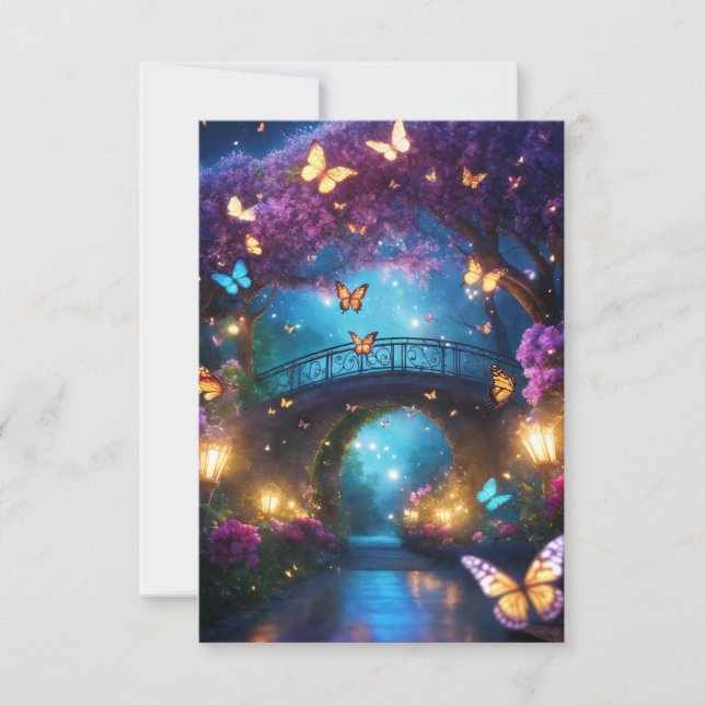 Magical Fantasy greeting card with Butterflies (Front)