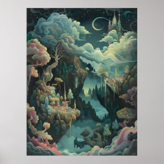 magical fantasy landscape magical mystery print