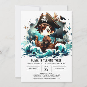 Magical Fantasy Pirate Birthday Invitation