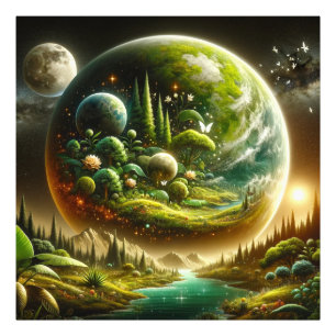 Magical Fantasy Planet With Celestial Nature Photo Print
