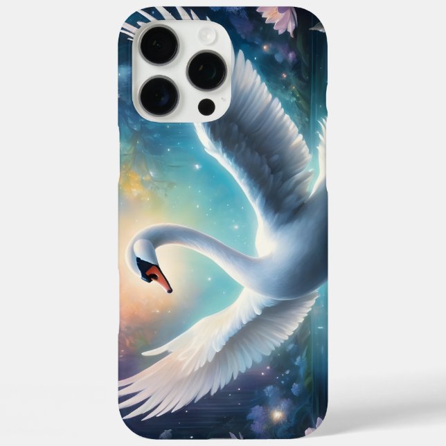 Magical fantasy swan midnight lake water lilies Case-Mate iPhone case (Back)