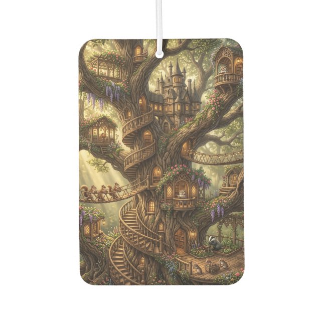 Magical Fantasy Treehouse Castle Car Air Freshener (Front)