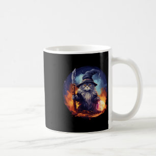 Magical Feline Sorcerer Enchanting Wizard Cat Coffee Mug