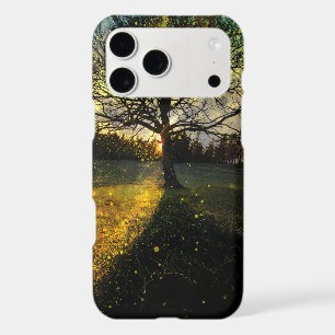 Magical fireflies dreamy landscape