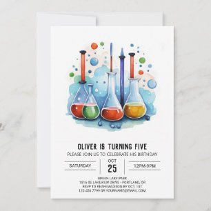 Magical Flask Experiment Scientist Birthday Invitation