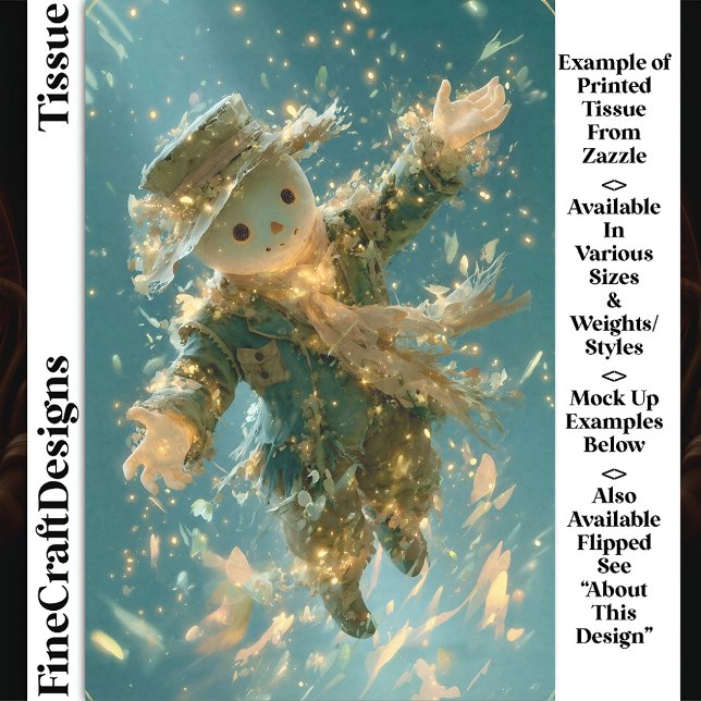 Magical Floating Snowman Spirit DX2R Decoupage Tissue Paper (Creator Uploaded)