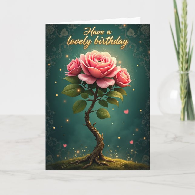 Magical Floral Birthday Card (Front)