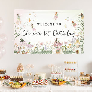 Magical Floral Fairy Birthday Welcome Banner