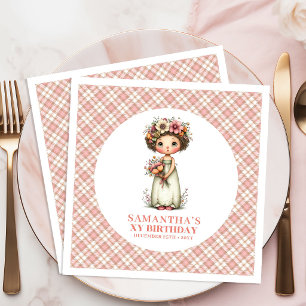 Magical Floral Fairy Pink 2nd Birthday Party Napkin