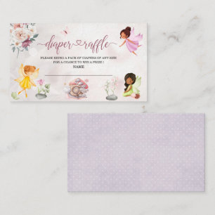 Magical Floral Fairy Princess baby shower diaper r Enclosure Card