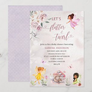 Magical Floral Fairy Princess  baby shower  Invitation