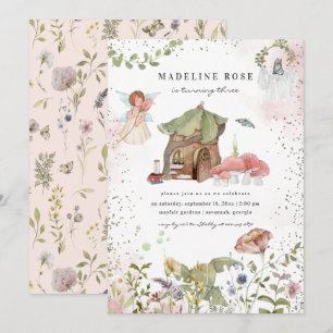 Magical Floral Fairy Princess Birthday Party Invitation
