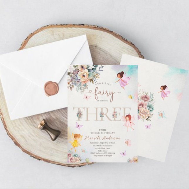 Magical Floral Fairy Princess is turning three  wa Invitation (Creator Uploaded)