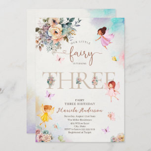 Magical Floral Fairy Princess is turning three  wa Invitation