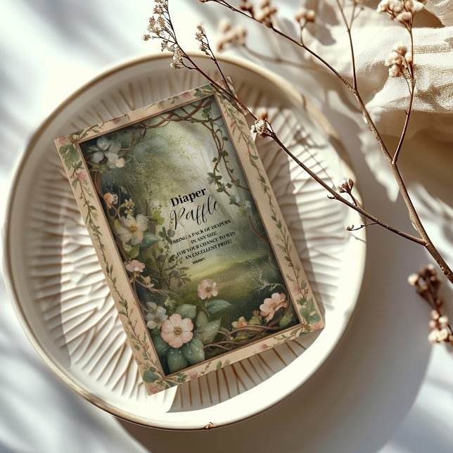 Magical Floral Forest Raffle Diapper Enclosure Card (Creator Uploaded)