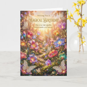 Magical Floral Garden Butterfly Birthday Card