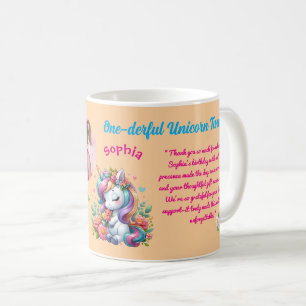 Magical Floral Unicon Kids Birthday Barcode Favour Coffee Mug