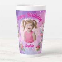 Magical Floral Unicorn Photo Girly Birthday  Gift