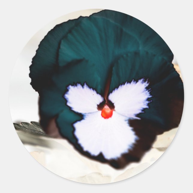 Magical Flower Print Classic Round Sticker (Front)