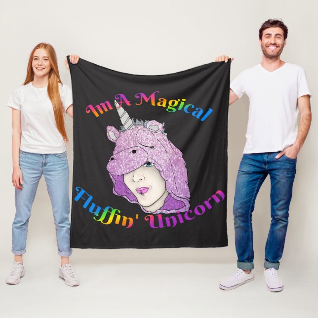 Magical Fluffin Unicorn Fleece Blanket, Medium (In Situ)
