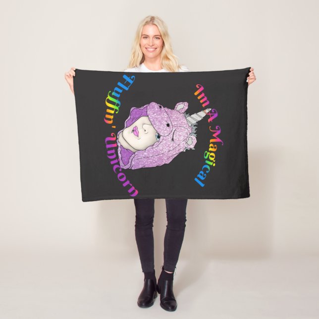 Magical Fluffin Unicorn Fleece Blanket, Small Blanket (In Situ)
