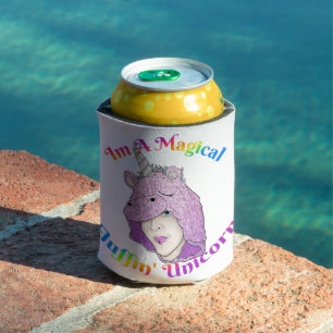 Magical Fluffin Unicorn Foam Can Cooler
