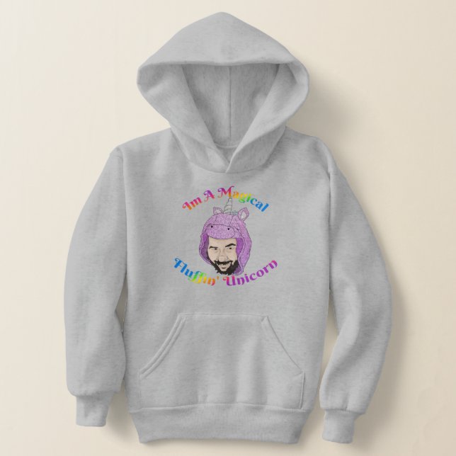 Magical Fluffin Unicorn Kids' Pullover Hoodie (Laydown)