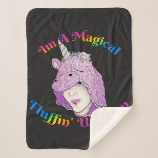 Magical Fluffin Unicorn Small Sherpa Blanket