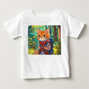 Magical Forest Adventure: Little Cat Explorer Baby T-Shirt