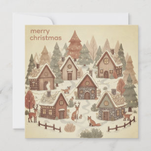 Magical Forest Boho Christmas Holiday Card