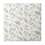 Magical Forest Ceramic Tile<br><div class="desc">Our magical forest collection features foliage and flowers in beautiful gentle colour palette of blush, green and gold for a gentle watercolor feel. Perfect for every season if you seek elegance in romantic package. Easy customisation with one click and great variety of foliage. This collection has a whole wedding suite...</div>