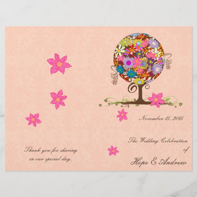 Magical Forest Circle of Love Flower Tree Wedding (Front)