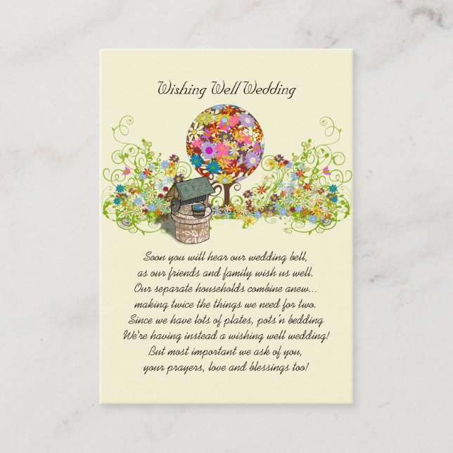 Magical Forest Circle of Love Flower Tree Wedding Enclosure Card (Front)