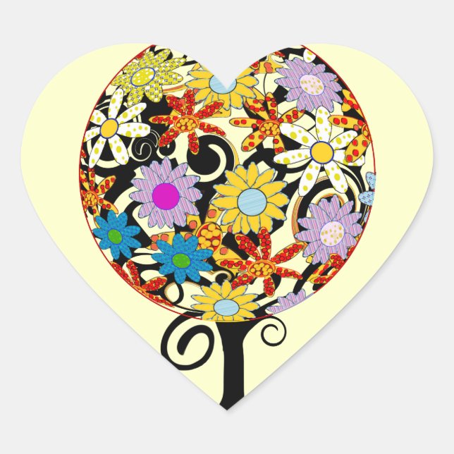 Magical Forest Circle of Love Flower Tree Wedding Heart Sticker (Front)