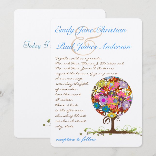 Magical Forest Circle of Love Wedding Invitations (Front/Back)